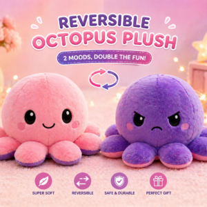 cute octopus reversible plush